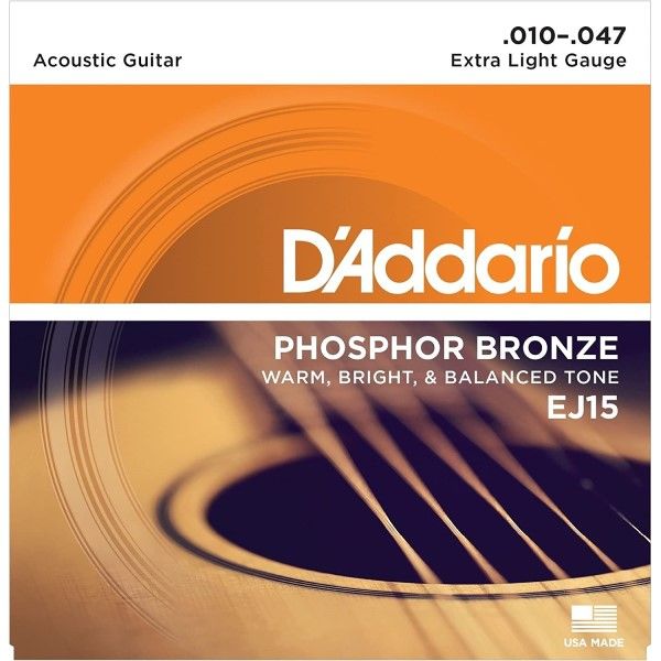 D'Addario EJ15 Phosphor Bronze Extra Light Acoustic Strings