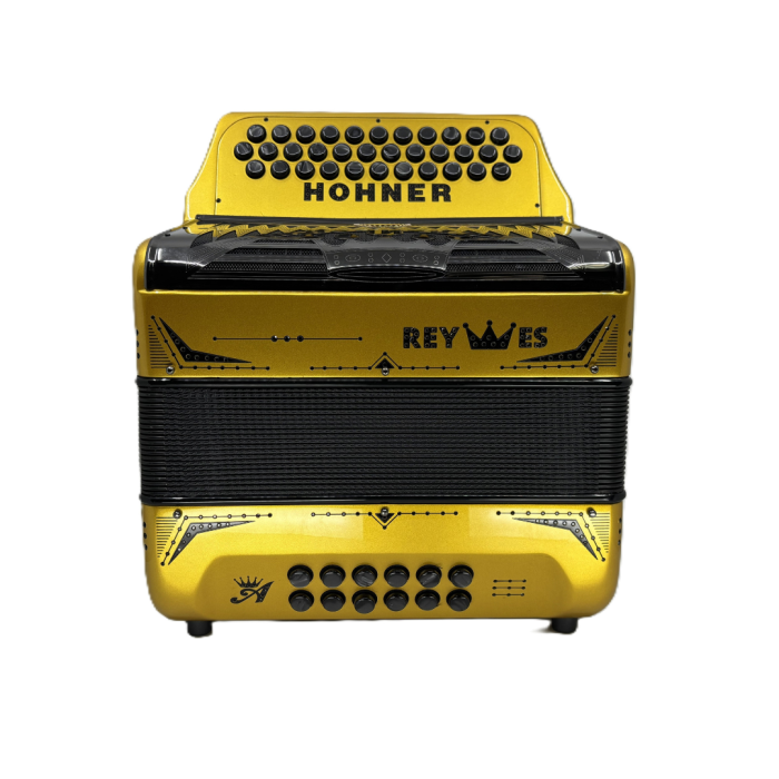 Hohner Anacleto Collection REY ESPECIAL FBbEb-YELLOW GUN/YELLOW Key of F (FA) 2 Voice Accordion