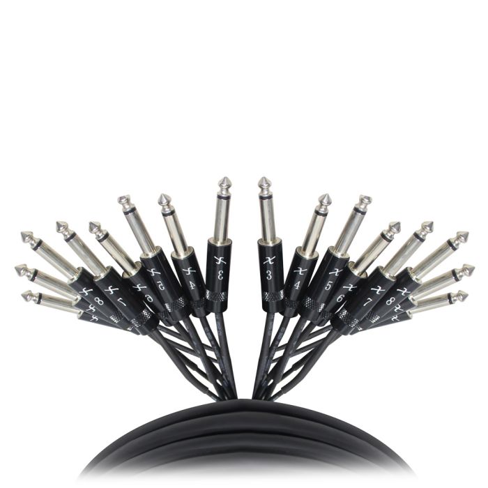 Prox PRXC8PP10X10 10PCS 10 Ft. Unbalanced 8-Ch. 1/4" TS to 1/4" TS Mono Male Snake