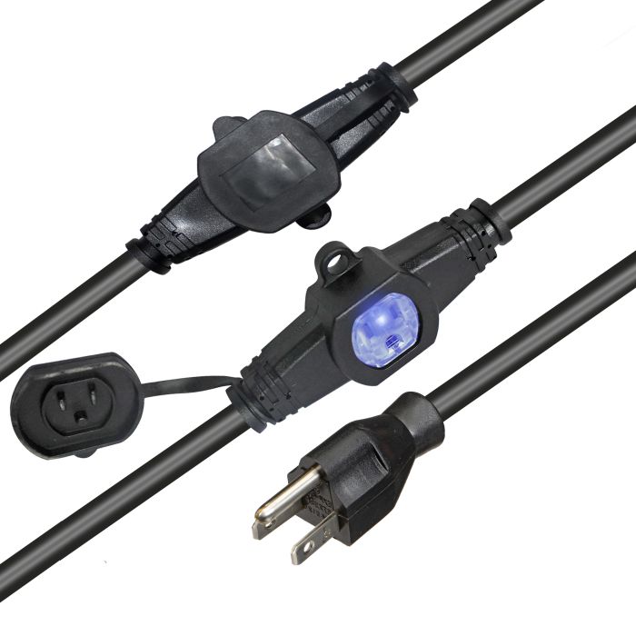 Prox PRXCMEP14326X5 5PCS 32' Ft. Male NEMA 110VAC to 6-Outet Female Edison 14/3AWG Power Extension Cable