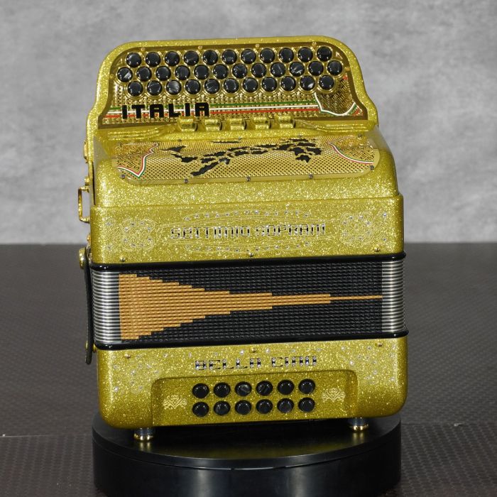 Settimio Soprani BEL5SWULTCGOLDFBE 3-Row Diatonic Accordion - FBbEb