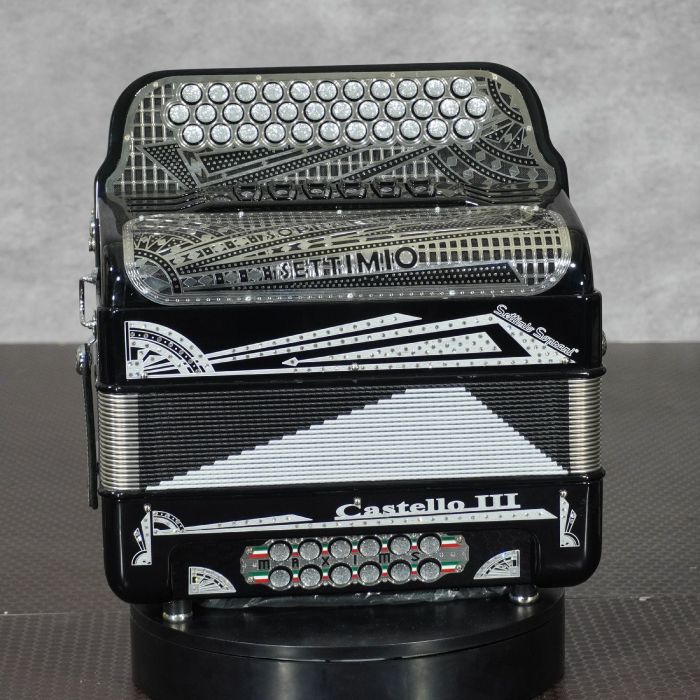 Settimio Soprani CASTIIITTBLKGF 3-Row Diatonic Accordion - FBE/SOL 2-Tonos