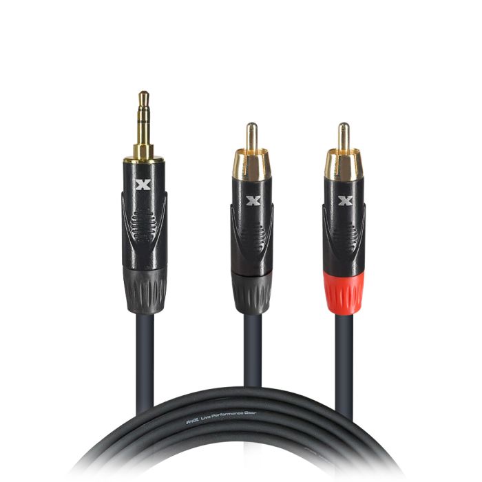 Prox PRXCCMR15X50 50PCS 15' Ft High Performance 3.5mm 1/8â€ Mini TRS to Dual RCA-M Unbalanced Y-Cable