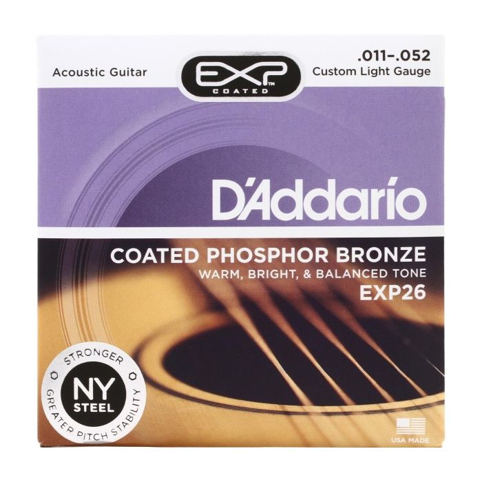 D'Addario EXP26 Coated Phosphor Bronze Custom Light Acoustic Strings