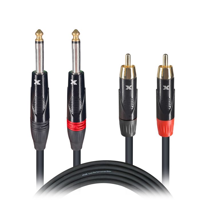 Prox PRXCDPR10X10 10PCS 10' Ft. High Performance 1/4â€ Male TS to Dual RCA Male Unbalanced Audio Cable
