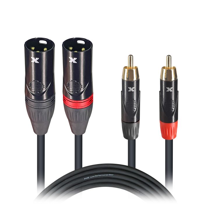 Prox PRXCDRXM05X10 10PCS 5 Ft. Unbalanced Dual RCA-M to Dual XLR3-M High Performance Audio Cable