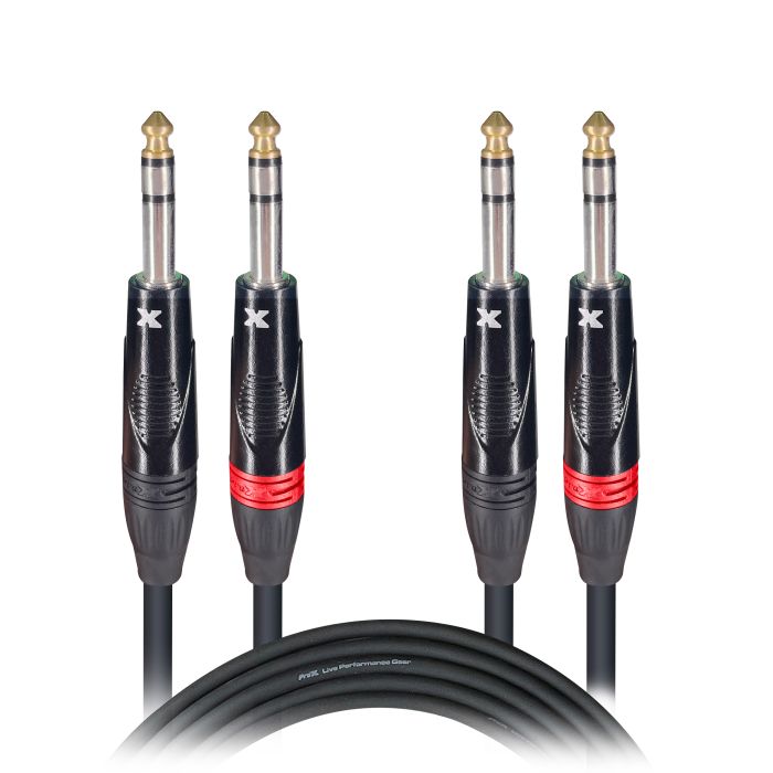 Prox PRXCDTRS5X10 10PCS 5 Ft. Balanced Dual 1/4" TRS-M to Dual 1/4" TRS-M High Performance Audio Cable
