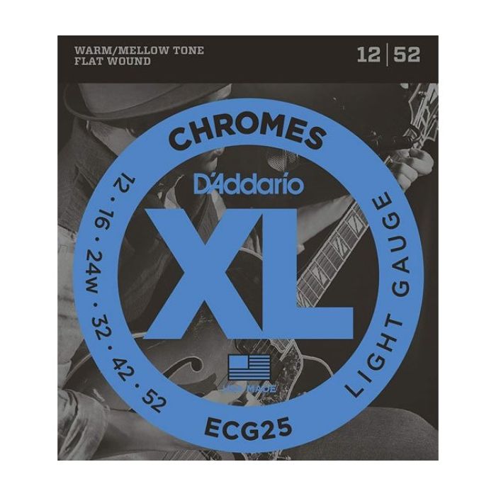 D'Addario ECG25 Chromes Flatwound Electric Strings .012-.052 Light
