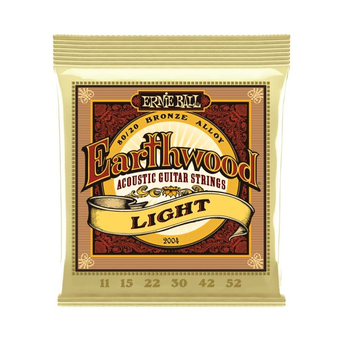 Ernie Ball P02004 Light Earthwood 80/20 Bronze Acoustic Strings .011-.052