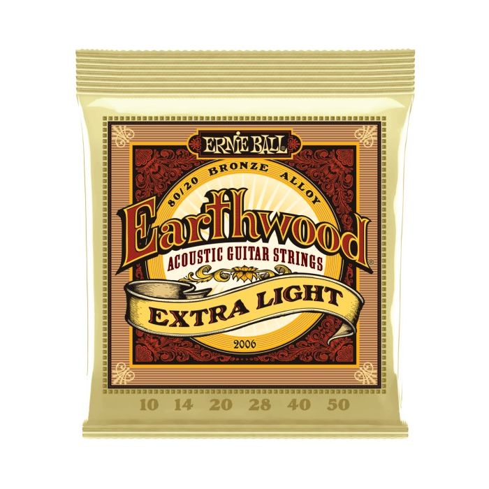 Ernie Ball P02006 Extra Light Earthwood 80/20 Bronze Acoustic Strings .010-.050