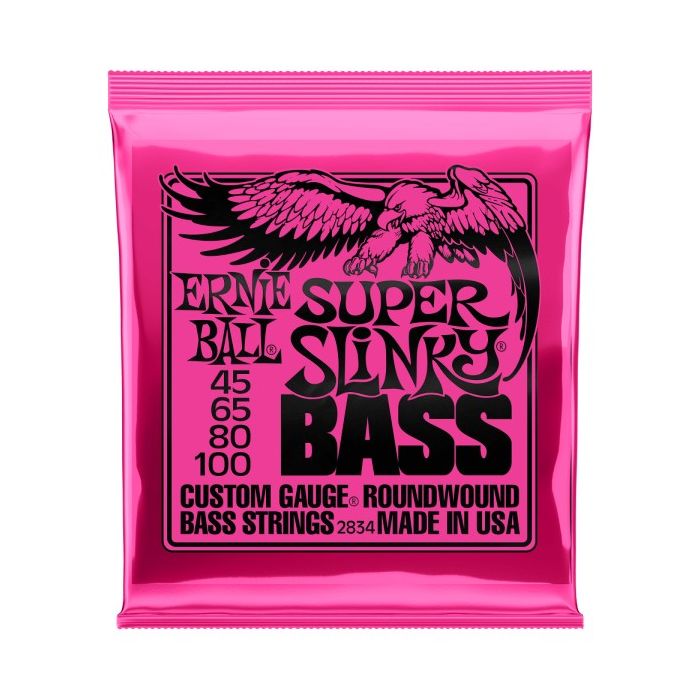 Ernie Ball P02834 Super Slinky Nickel Wound Electric Bass Strings .045-.100