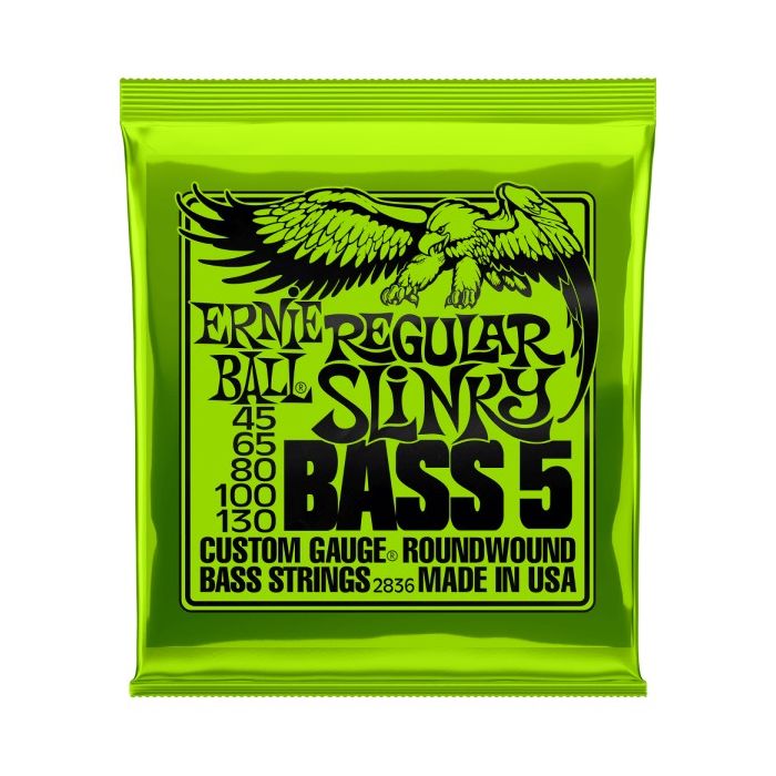 Ernie Ball P02836 Regular Slinky Nickel Wound Electric Bass Strings .045-.130 5-string