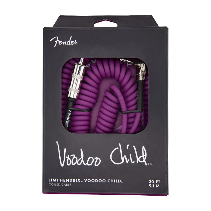 Fender Hendrix Voodoo Child Cable, Purple 30ft Straight to Right Angle