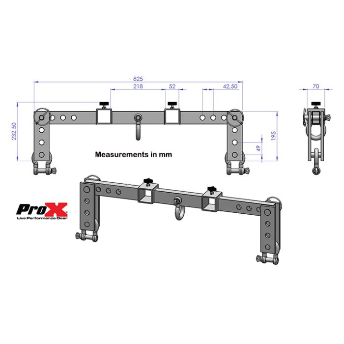 Prox PRXTAC582B Fenix Stand Mount for Hercules Line-Array Lift Systems - Black