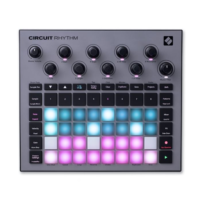 Novation Circuit Rhythm Groovebox Sampler
Circuit Rhythm is a versatile sampler for making and performing beats. Record samples directly to the hardware, then slice, sculpt and resample your sounds effortlessly. Capture your groove quantised or off-grid 