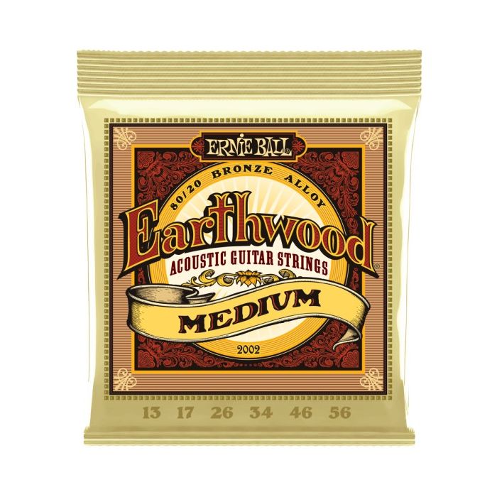 Ernie Ball P02002 Medium Earthwood 80/20 Bronze Acoustic Strings .013-.056