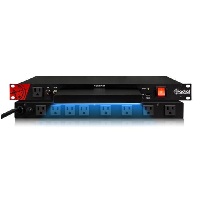 Radial Power-2 Power Conditioner 9-outlet Power Supper Supply with Noise Filtering, Surge Protection, and LED Illumination