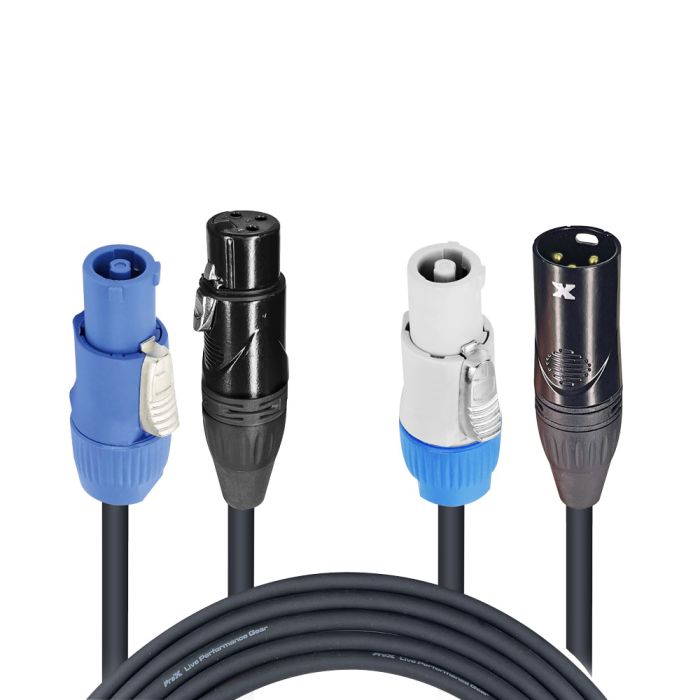 Prox PRXCPWC14DMX05X50 50PCS 5' Ft Dual 14AWG Powerkon to Dual DMX Combo Link Jumper Cable