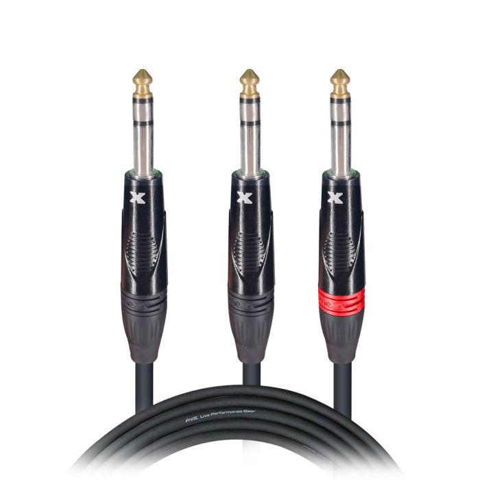 Prox PRXCSYS03X10 10PCS 3 Ft. 1/4" TRS-M to Dual 1/4" TRS-M High Performance Audio Cable