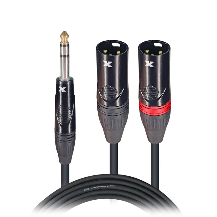 Prox PRXCSYXM05X10 10PCS 5 Ft. 1/4" TRS-M Stereo to Dual XLR3-M High Performance Y Cable