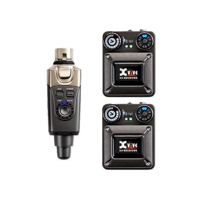 Xvive U4R2 wireless in-ear monitor system 2.4 GHz, 90 ft, 5 ms, 24-bit/48 kHz 