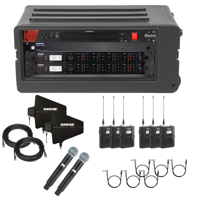 Shure ULXD 8CH pack (6) body pack & (2) handheld Beta5A