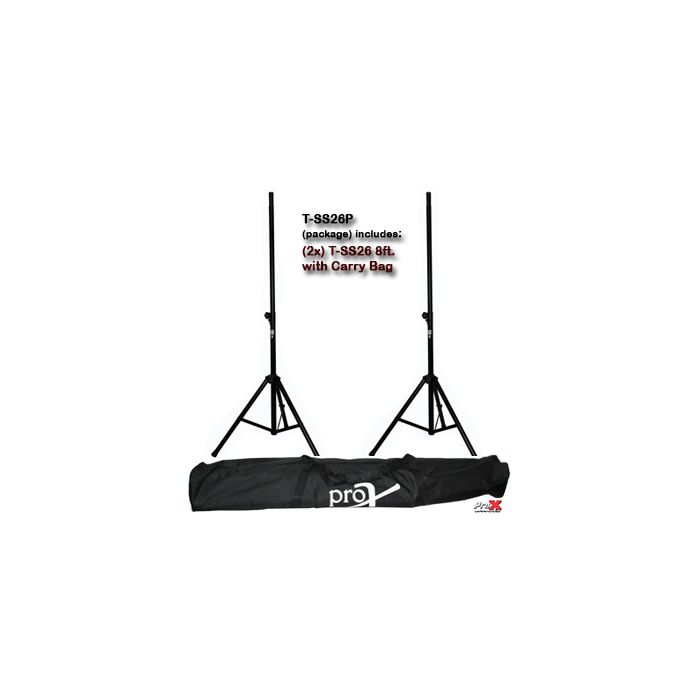 Prox PRTSS26P 8' (96") All Metal Speaker Stand Set of 2 W/Carrying Case