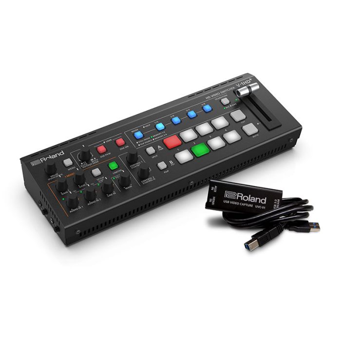 Roland V-1HD+ Streaming Bundle - Video Switcher with UVC‐01 Capture