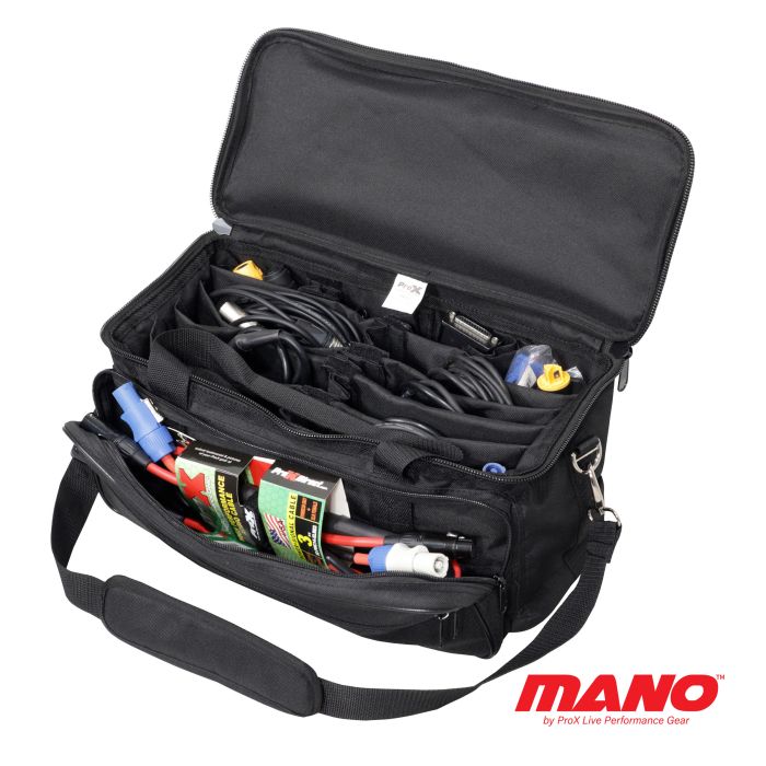 Prox PRXBP12X6 6PCS MANOâ„¢ Utility Carry Hand Bag Organizer with Dividers For Cables, LED Lighting, Tools, Mics, and Accessories.