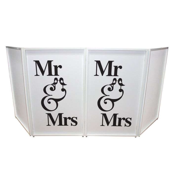 Prox PRXFSMRMRS Mr and Mrs Facade Enhancement Scrim - Black Script on White | Set of Two