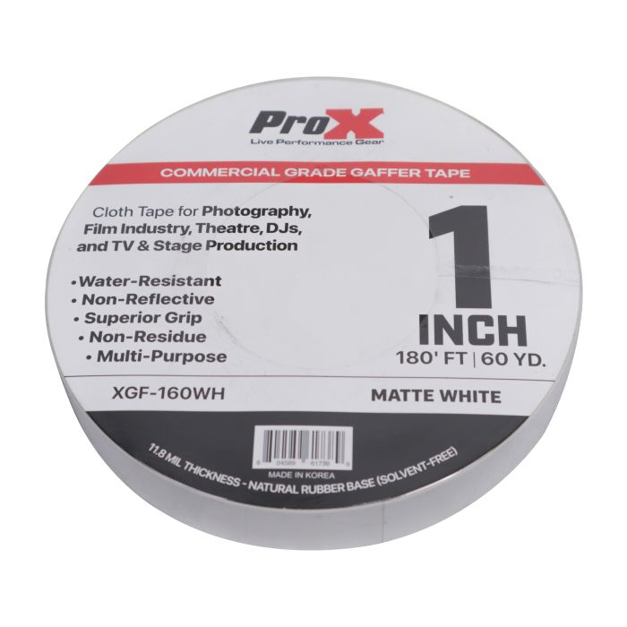 Prox PRXGF160WHX24 24PCS 1 Inch 180FT 60YD Matte White Commercial Grade Gaffer Tape Pros Choice Non-Residue