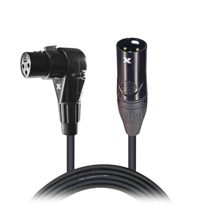 Prox PRXCXLR25FRX50 50PCS 25' Ft High Performance Right-angle XLR-F to XLR-M Audio Balanced Cable