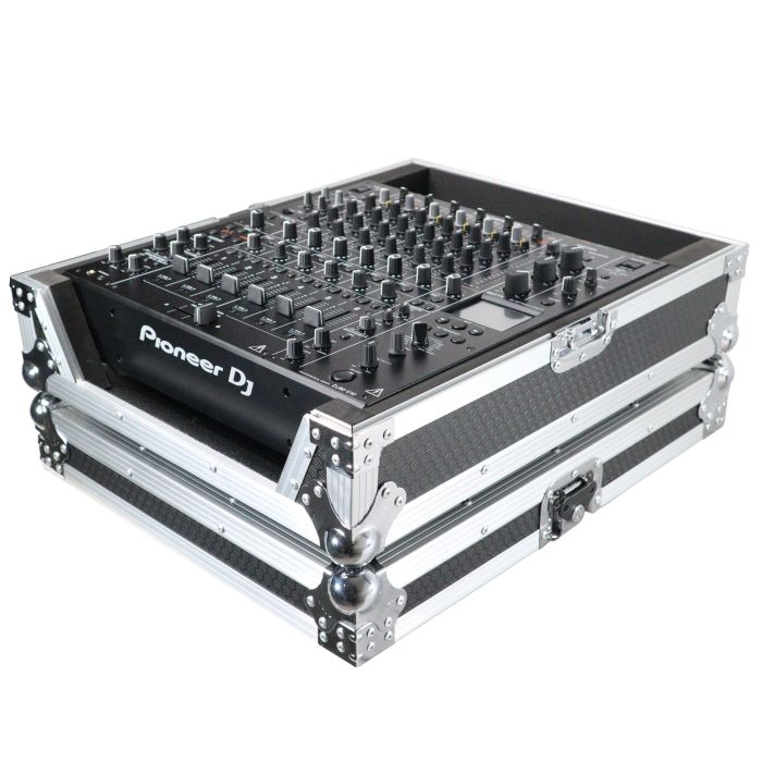Prox PRXSDJMV10 ATA Style Hard Travel Case for Pioneer DJM-V10 6 Channel DJ Mixer - Silver on Black