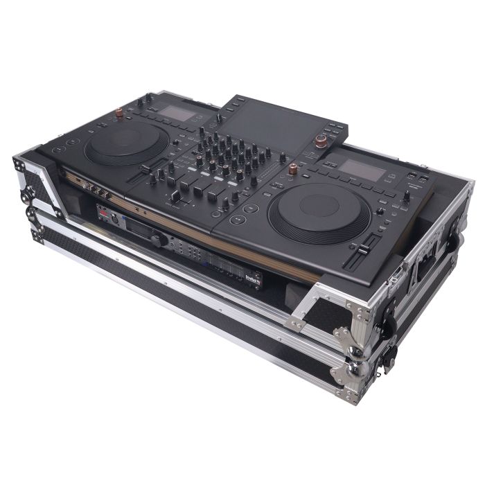 Prox PRXSOPUSQUAD ATA Flight Style Road Case For Pioneer Opus Quad DJ Controller with 1U Rack Space and Wheels