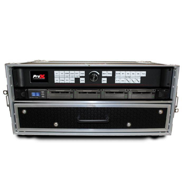 Prox PRXSWM2U2DR Flight Case ATA Style Rack Case 12 In. Deep 2U W-2U Drawer