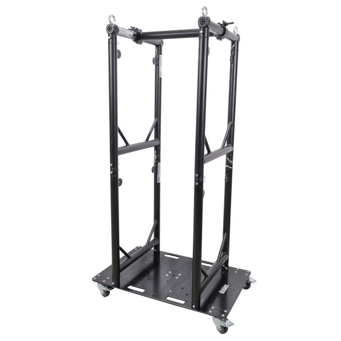 Prox PRXTGRUPKGX4BLK Truss Modular 4X Rapid U Grid Trio Package for Lighting - Moving Heads W-Rolling Aluminum Baseplate | Black Finish