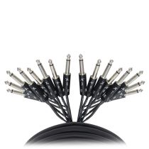 Prox PRXC8PP10X10 10PCS 10 Ft. Unbalanced 8-Ch. 1/4" TS to 1/4" TS Mono Male Snake