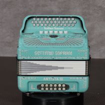 Settimio Soprani ARTTTREGLTGRNEF 3-Row Diatonic Accordion - FBE/GCF 2-Tonos, Teal
