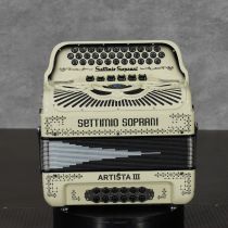 Settimio Soprani ARTTTREGOYWHTGF 3-Row Diatonic Accordion - FBE/GCF 2-Tonos, White Oyster