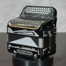 Settimio Soprani CASTIIITTBLKGF 3-Row Diatonic Accordion - FBE/SOL 2-Tonos, Black