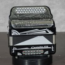 Settimio Soprani CASTIIITTBLKGF 3-Row Diatonic Accordion - FBE/SOL 2-Tonos, Black