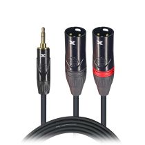 Prox PRXCCMXM5X50 50PCS 5 Ft. 3.5mm Mini TRS-M to Dual XLR3-M High Performance Audio Y Cable