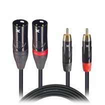 Prox PRXCDRXM05X10 10PCS 5 Ft. Unbalanced Dual RCA-M to Dual XLR3-M High Performance Audio Cable