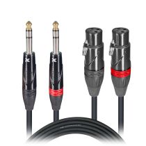 Prox PRXCDSXF10X50 50PCS 10 Ft. Balanced Dual 1/4" TRS-M to Dual XLR3-F High Performance Audio Cable
