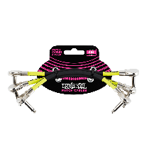 Ernie Ball 6" Flat Angle / Flat Angle Patch Cable 3-Pack - Black  