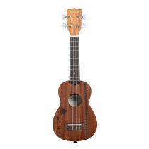 Satin Mahogany Soprano Ukulele with Hawaiian Islands &amp; Tattoo