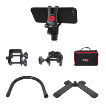 Prox PRXMOBICP18X6 6PCS Mobi Buddy Hands Free Mobile Device Clip Kit DJ Cellphone holder Selfie Stick Table Stand Tripod Clamp and Case