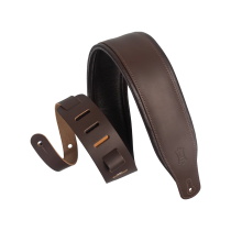 Levys M26PD-DBR_DBR-IHOMI 3 inch Top Grain Leather Guitar Strap in Dark Brown