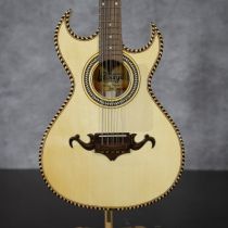 Pasaye Handcrafted Spruce &amp; Caoba Thinline Double-Cutaway Bajo Quinto