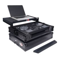 Prox PRXDDJFLX4LTBL ATA Flight Road Case For Pioneer DDJ-FLX4 DDJ-SB3 DDJ-400 DJ Controller with Laptop Shelf - Black Finish